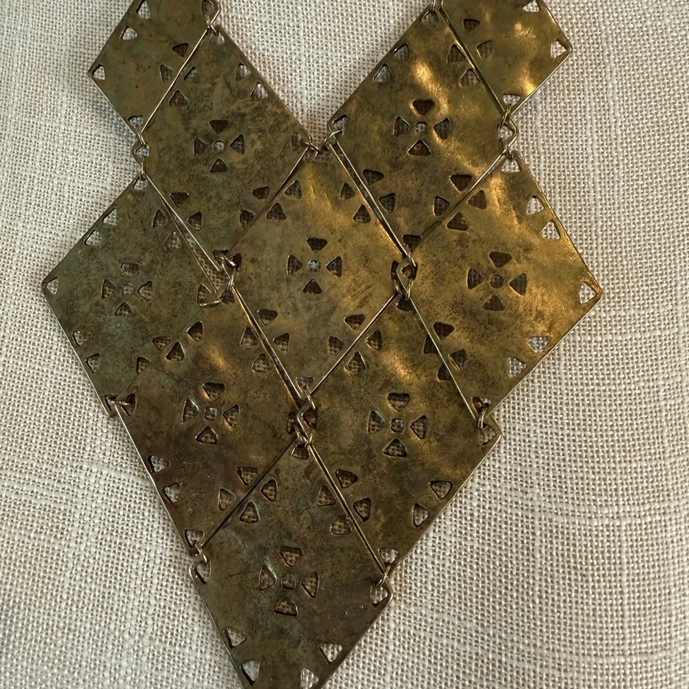 Jewelry | Brutalist Geometric Metallic Statement Necklace | Poshmark